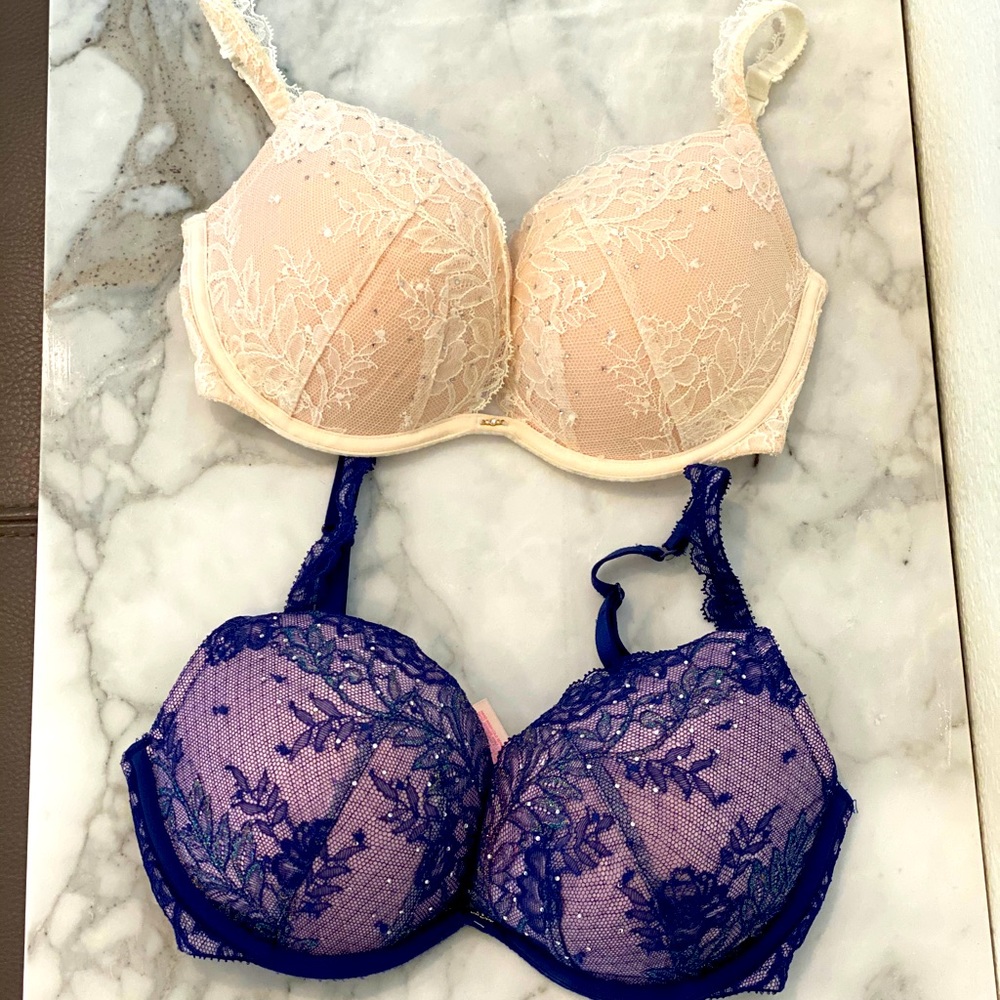 2 Victoria's Secret Angel rhinestone push up 32DD